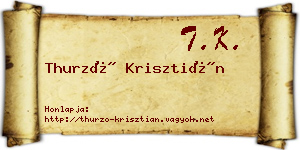 Thurzó Krisztián névjegykártya