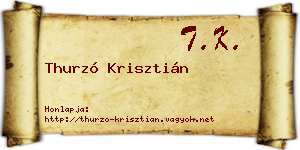 Thurzó Krisztián névjegykártya